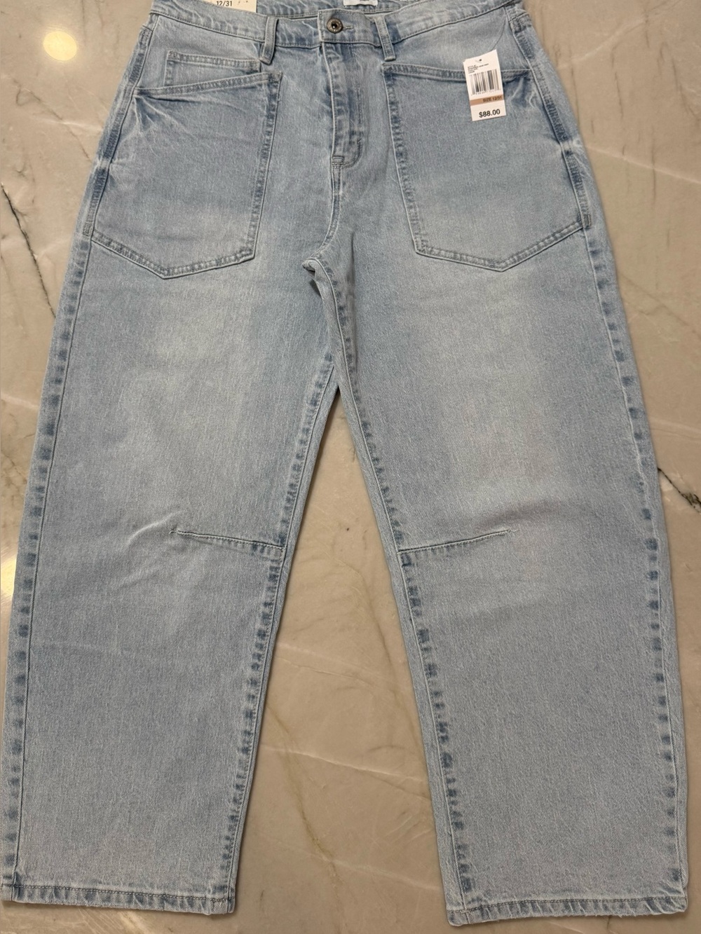 NWT Kensie High Rise Barrel Jessica Jeans Size 12/31 Light Wash